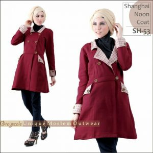 Shanghai Coat Muslimah Grayscale SH 53