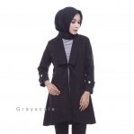 Jaket Keren Unik Bandung Model Coat Muslimah Bania Hitam