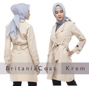 Jual Blazer Wanita Britania Coat Krem Coat Wanita Bandung
