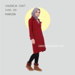 Grosir Outer Muslimah Murah Valencia Coat Maroon VAC 01