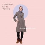 Jual Baju Hijab Abu Terbaru Grosir Valencia Coat Abu VAC 02