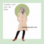 Jual Jaket Cewek Berhijab Valencia Coat Wanita Krem VAC 03