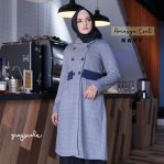 Grosir Jaket Perempuan Muslim Model Coat Amasya Coat Navy