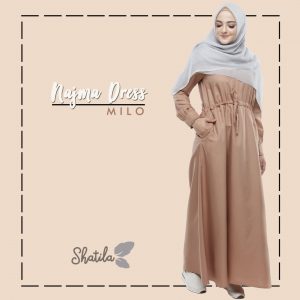 Grosir Dress Muslimah Remaja Terbaru Najma Dress Shatila Milo